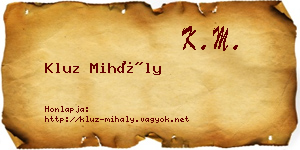 Kluz Mihály névjegykártya