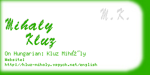 mihaly kluz business card